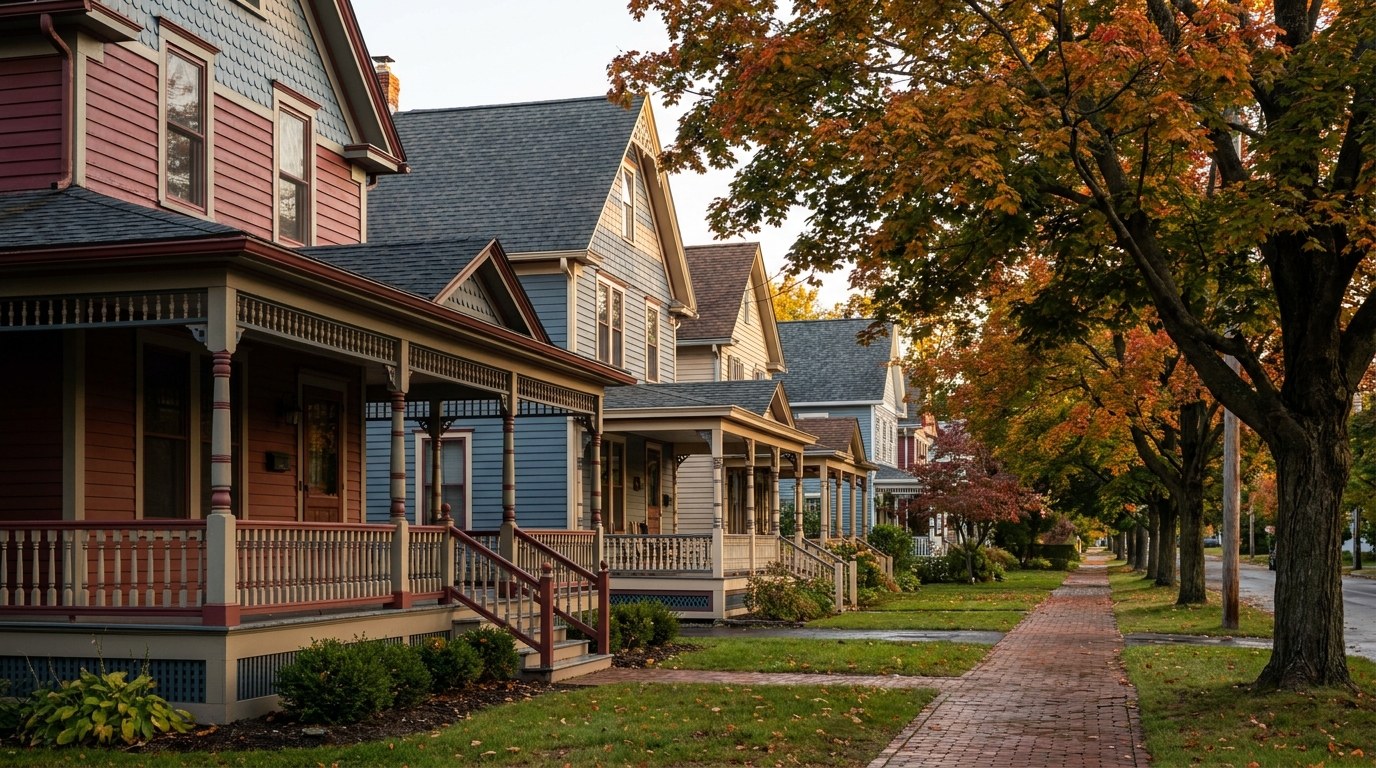 Historic village Victorian homes